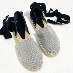 Vince navy suede and canvas ankle tie up espadrilles. Made in Spain. Sz 7 New