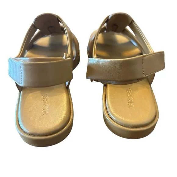 Vince Rava Strappy Fisherman Leather Sandals Minimal Sophisticated Tan NEW 10