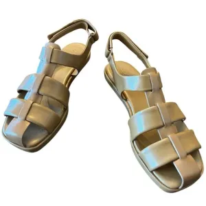Vince Rava Strappy Fisherman Leather Sandals Minimal Sophisticated Tan NEW 10