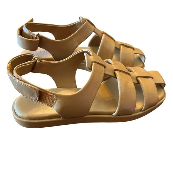Vince Rava Strappy Fisherman Leather Sandals Minimal Sophisticated Tan NEW 6