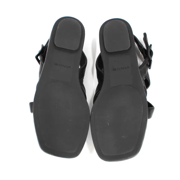 Vince Rexx B Fisherman Sandals NEW Black Leather Strappy Open Toe Flat Size 6.5