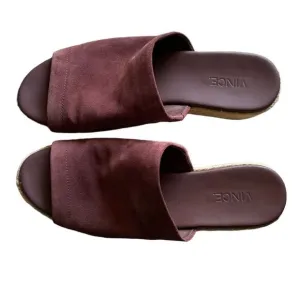 Vince Suede Solana Platform Espadrille  Wine Red Sandal Size  7.5