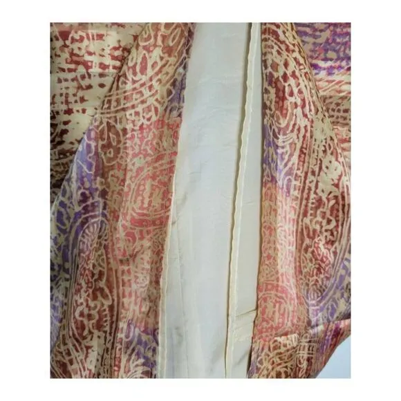 Vintage 1990's Long Sleeve Short Silk Shift Dress by Anne Crimmins for Umi