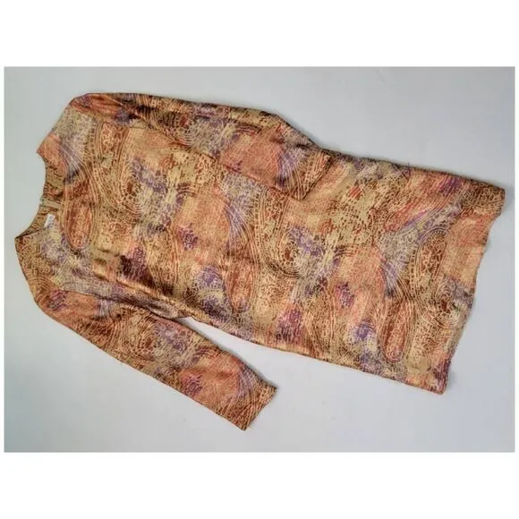 Vintage 1990's Long Sleeve Short Silk Shift Dress by Anne Crimmins for Umi