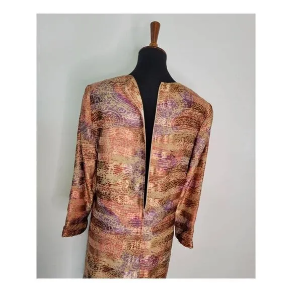 Vintage 1990's Long Sleeve Short Silk Shift Dress by Anne Crimmins for Umi