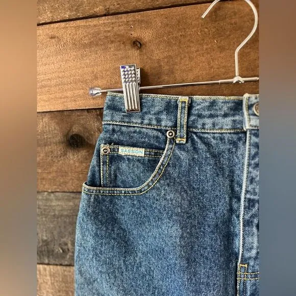 Vintage 80s Western Sasson Basics Denim Pencil Skirt