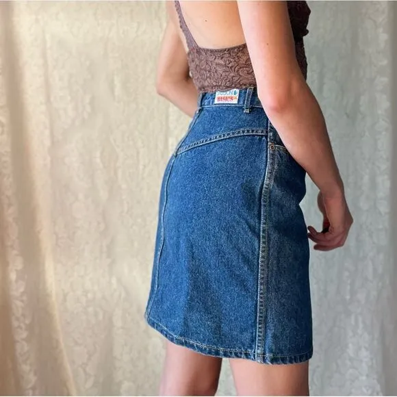 Vintage 80s Western Sasson Basics Denim Pencil Skirt