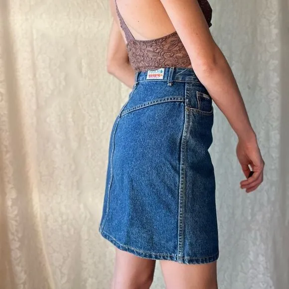 Vintage 80s Western Sasson Basics Denim Pencil Skirt