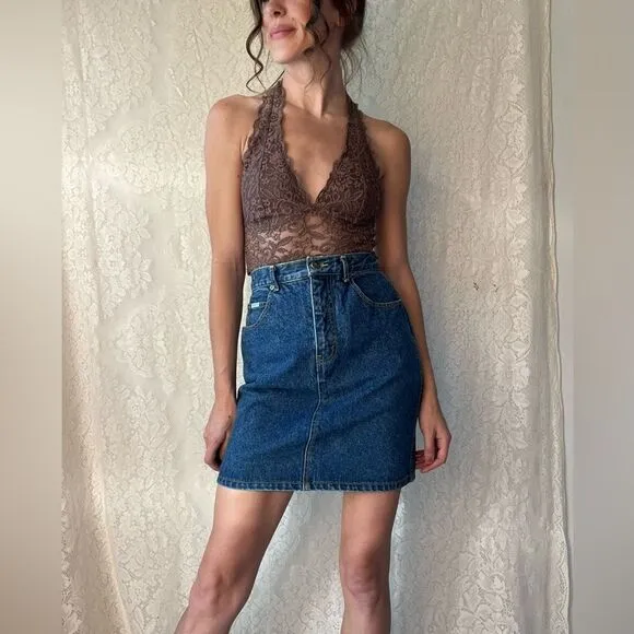 Vintage 80s Western Sasson Basics Denim Pencil Skirt