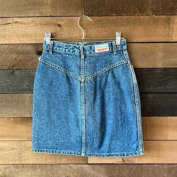 Vintage 80s Western Sasson Basics Denim Pencil Skirt
