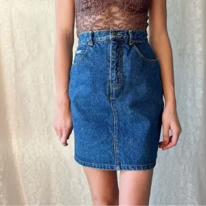 Vintage 80s Western Sasson Basics Denim Pencil Skirt