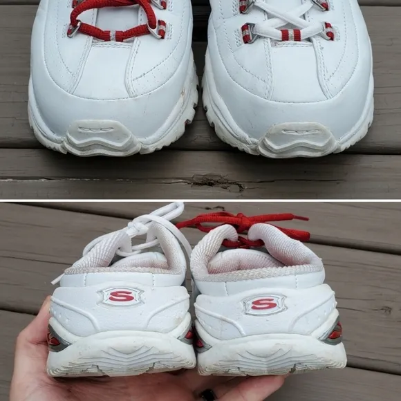 Vintage 90s y2k Skechers Bratz White Leather Platform Chunky Slip-on Sneakers 9.