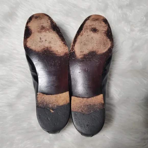 Vintage Bally Italian Black Leather Slip On Loafers Dress Shoes, 6.5 M, 8.5W