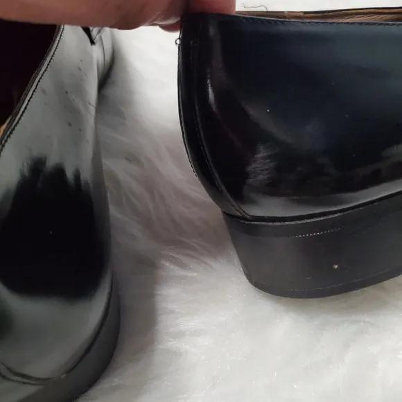 Vintage Bally Italian Black Leather Slip On Loafers Dress Shoes, 6.5 M, 8.5W