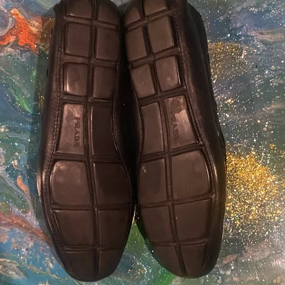 VINTAGE CLASSIC Prada Men's Black Loafers SIZE 45