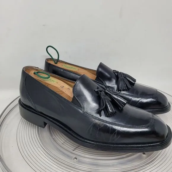 Vintage Florsheim IMPERIAL Black Tassel Loafers Mens 8 D Made in ITALY Worn 2x