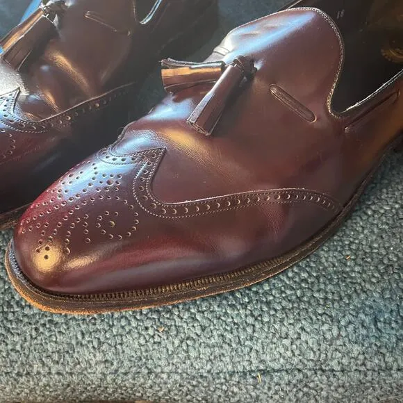 Vintage Florsheim Imperial Tassel Loafers 13D Brown Leather Wingtip Dress Shoe