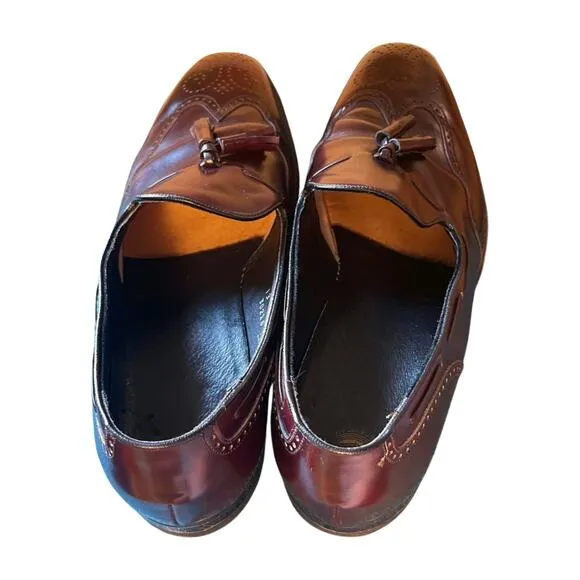 Vintage Florsheim Imperial Tassel Loafers 13D Brown Leather Wingtip Dress Shoe