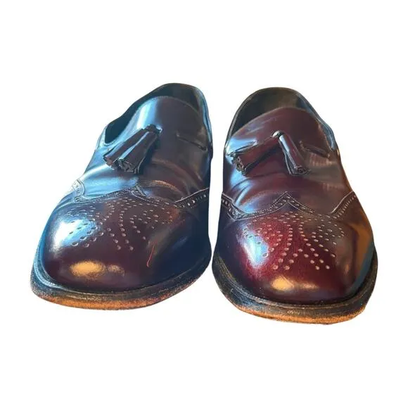 Vintage Florsheim Imperial Tassel Loafers 13D Brown Leather Wingtip Dress Shoe