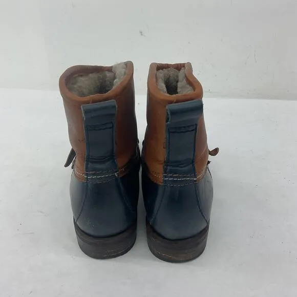 Vintage FRYE Womens Shearling Lined Brown Leather Rubber Duck Snow Boots Size 9B