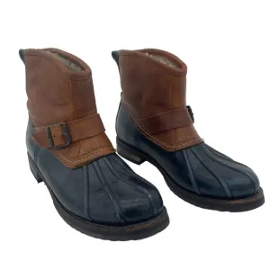 Vintage FRYE Womens Shearling Lined Brown Leather Rubber Duck Snow Boots Size 9B