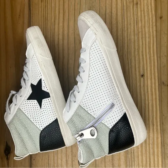 Vintage Havana 1954 White and Black Star High-Top Sneakers