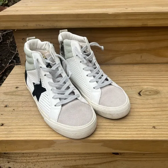 Vintage Havana 1954 White and Black Star High-Top Sneakers
