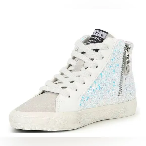 Vintage Havana Girls Rita Glitter Star High Top Sneakers 5M Youth