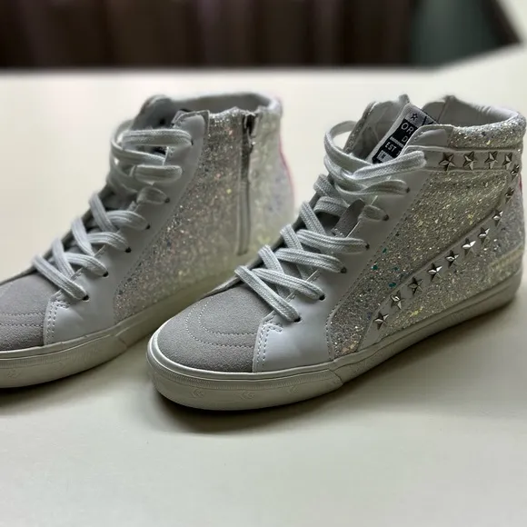 Vintage Havana Girls Rita Glitter Star High Top Sneakers 5M Youth