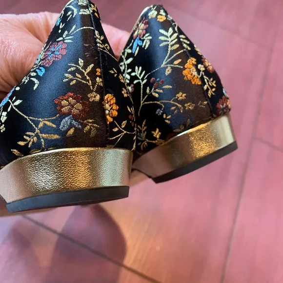 Vintage ISAAC by Isaac Mizrahi silk brocade flats