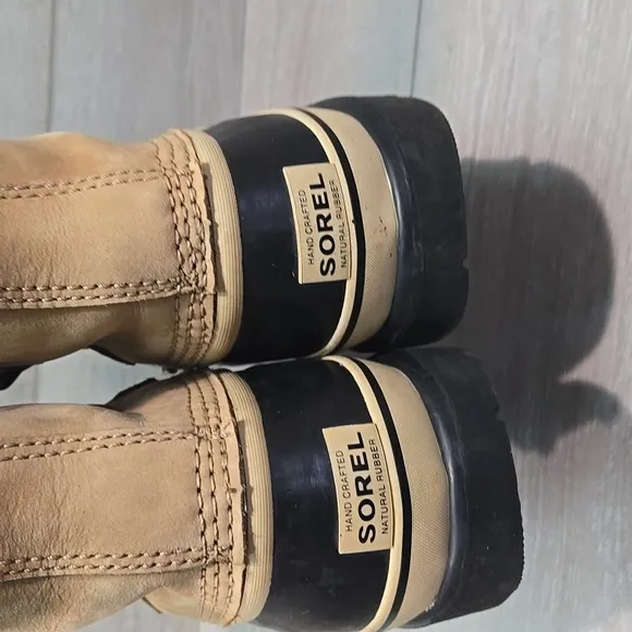 Vintage Men Sorel JEE Insulated Line Caribou Leather Waterproof Boots Shoes Sz 9
