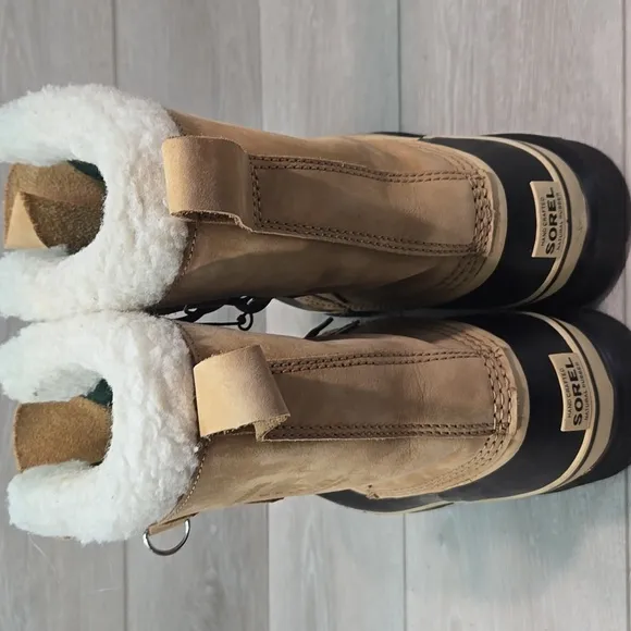 Vintage Men Sorel JEE Insulated Line Caribou Leather Waterproof Boots Shoes Sz 9
