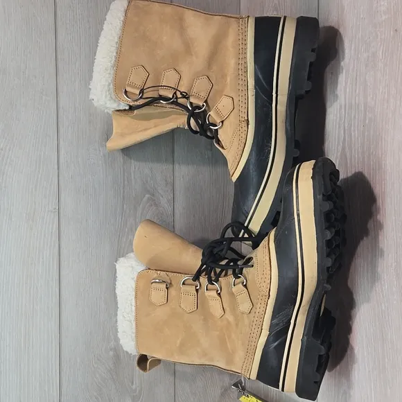 Vintage Men Sorel JEE Insulated Line Caribou Leather Waterproof Boots Shoes Sz 9
