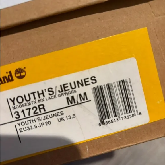 Vintage Timberland Youth MOOSE MOUNTAIN GIN LACE Boots  GRY/GRD 13172R  **NEW