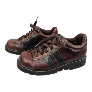 Vintage Women's Sketchers 90s Y2K Brown/Black Chunky Leather Sneakers Size 8