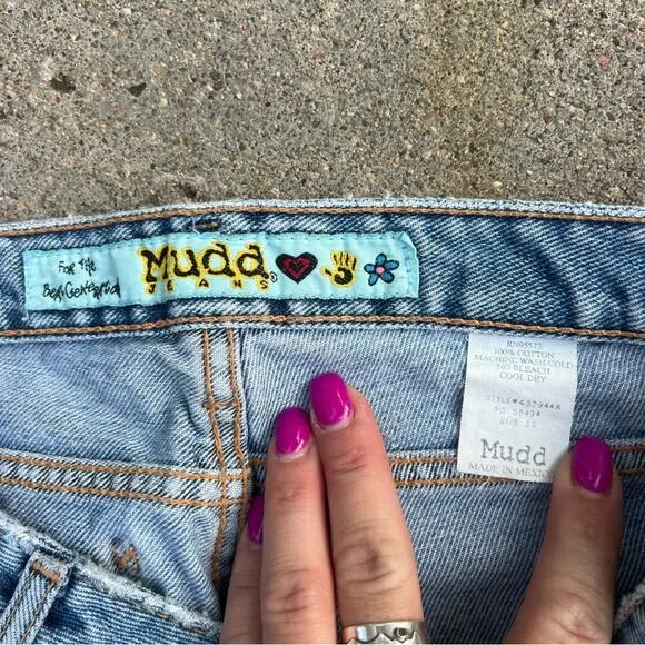 Vintage Y2K MUDD Jeans low rise flare stiff denim Size 11