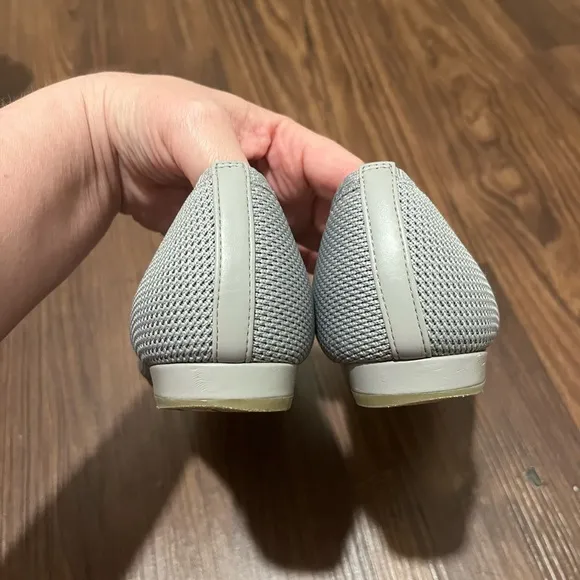 Vionic Dahlia Knit Pointed Toe Gray Flats Slip On Comfort Sz 7.5