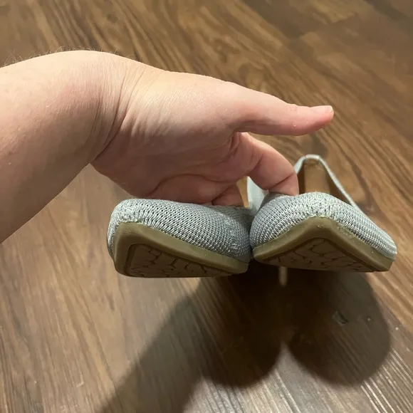Vionic Dahlia Knit Pointed Toe Gray Flats Slip On Comfort Sz 7.5