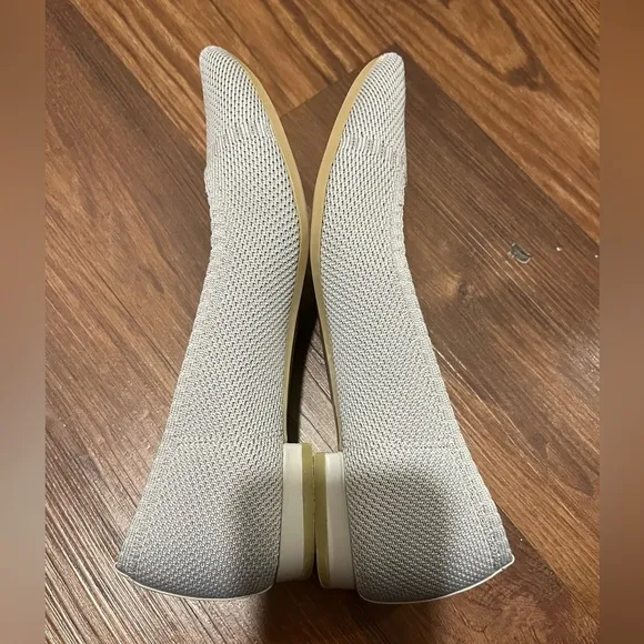Vionic Dahlia Knit Pointed Toe Gray Flats Slip On Comfort Sz 7.5