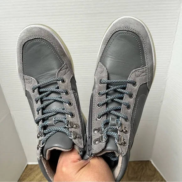 Vionic Gray  Whitley Leather High Top Sneakers Booties Size 7