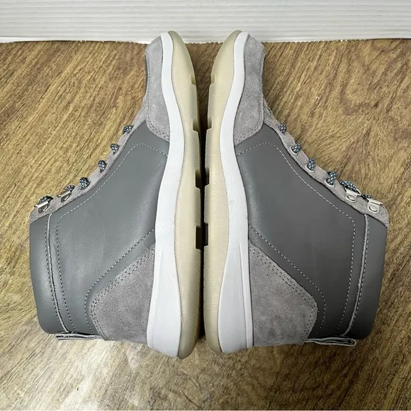 Vionic Gray  Whitley Leather High Top Sneakers Booties Size 7