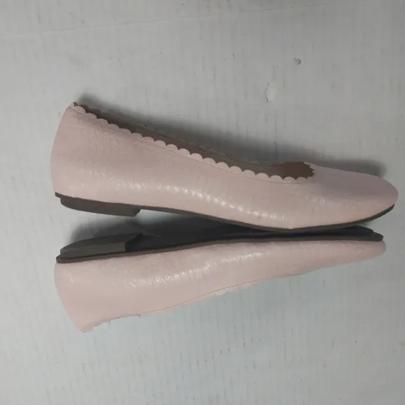 VIONIC Julieta Scallop Snake Print Pink Ballet Flats Size 8.5