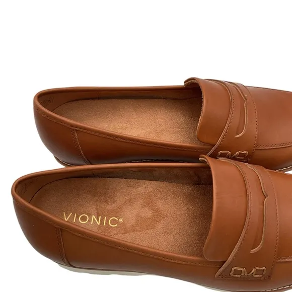 VionicCheryl II Leather Lug Sole Penny Loafers Brown size 10