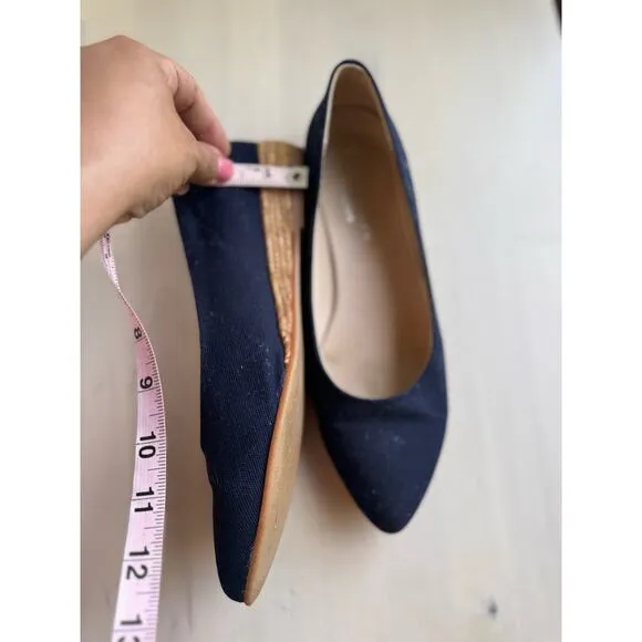 Viscata Barcelona Blue  Rubina Canvas Flat Handmade Wedges  size 40 / us 9
