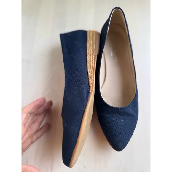 Viscata Barcelona Blue  Rubina Canvas Flat Handmade Wedges  size 40 / us 9