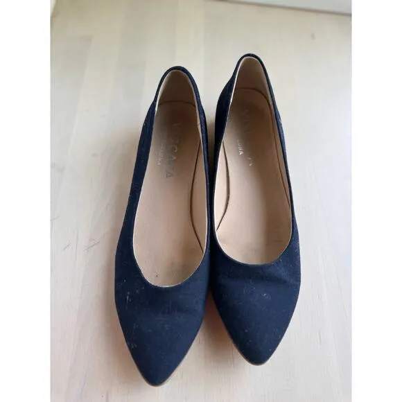 Viscata Barcelona Blue  Rubina Canvas Flat Handmade Wedges  size 40 / us 9