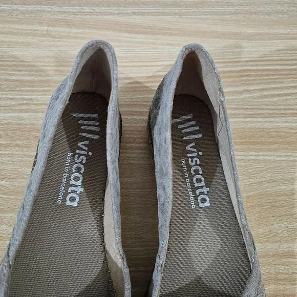Viscata Barcelona Cotton Espadrilles Womens Shoes Gray Canvas Platform EU 40