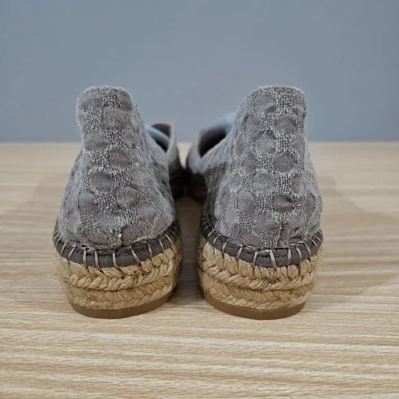 Viscata Barcelona Cotton Espadrilles Womens Shoes Gray Canvas Platform EU 40
