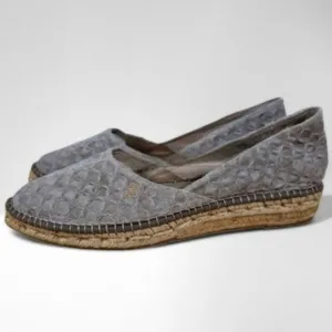 Viscata Barcelona Cotton Espadrilles Womens Shoes Gray Canvas Platform EU 40