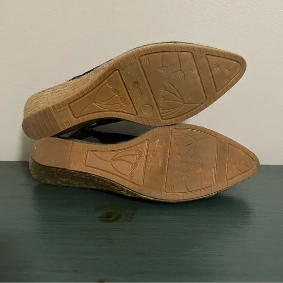 Viscata Barcelona Navy Canvas Espadrille Wedge Heels Size 40 (US 9)